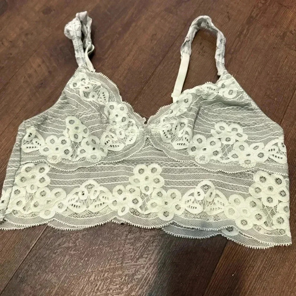 Aerie  grey lace cottagecore bralette S - Picture 2 of 4